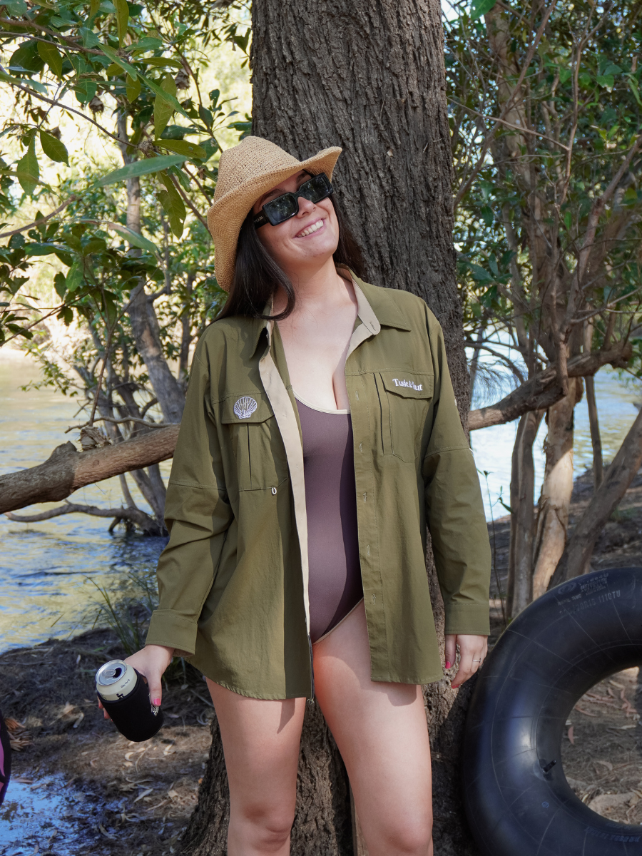 Olive Green Fishing Shirt