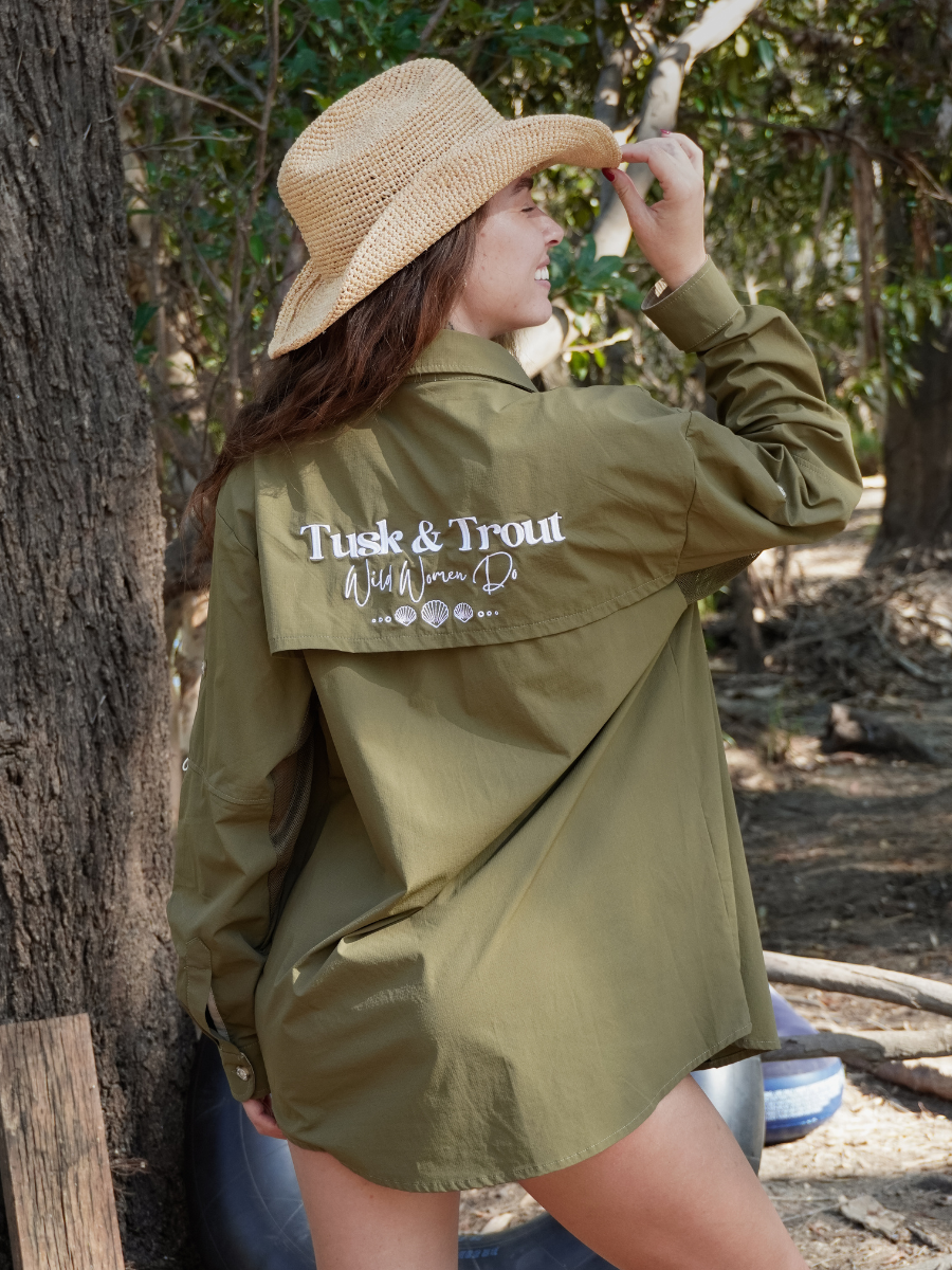 Olive Green Fishing Shirt