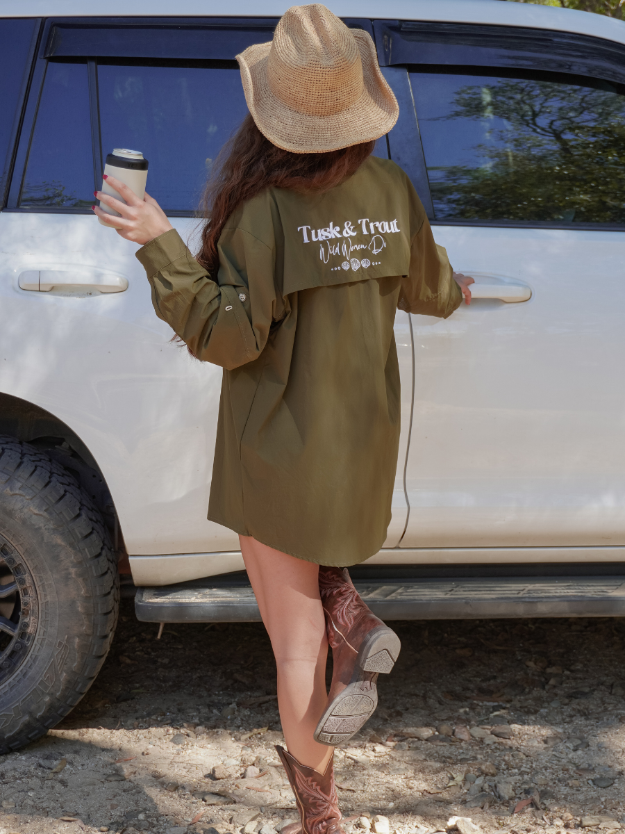 Olive Green Fishing Shirt
