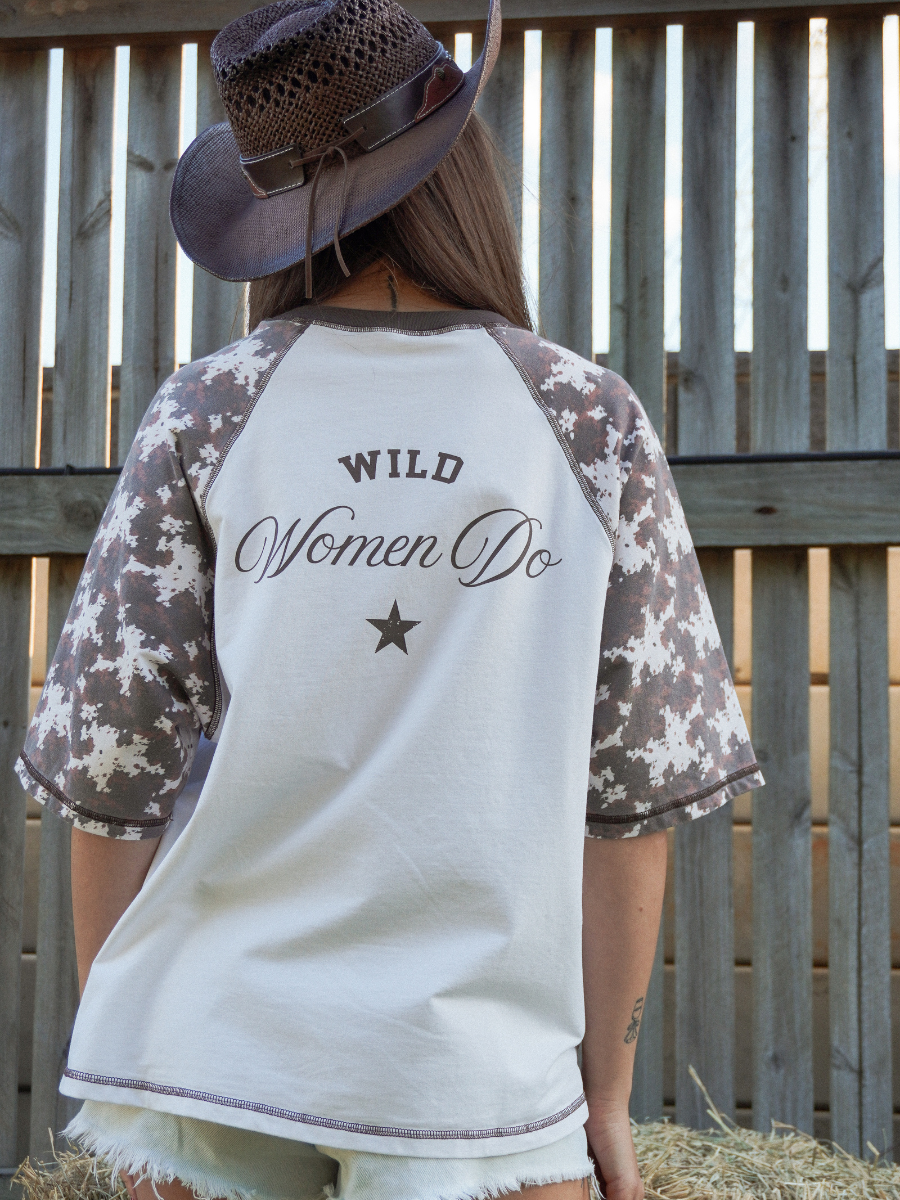 Cowhide Raglan Oversized Tee